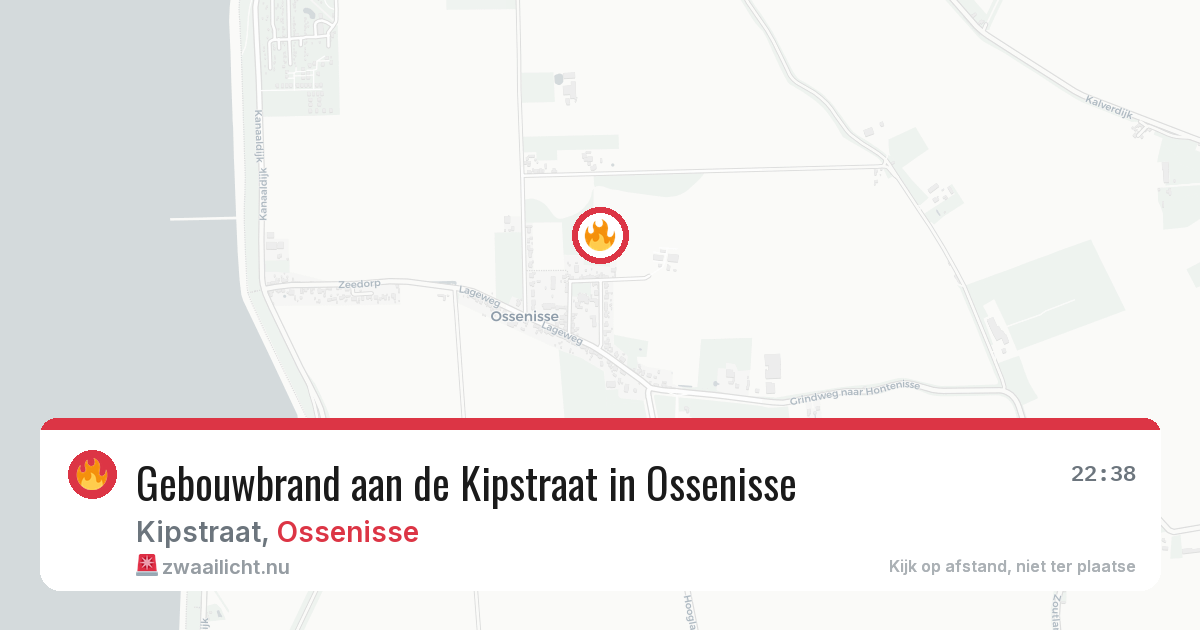 Gebouwbrand aan de Kipstraat in Ossenisse — 26 jul 2026