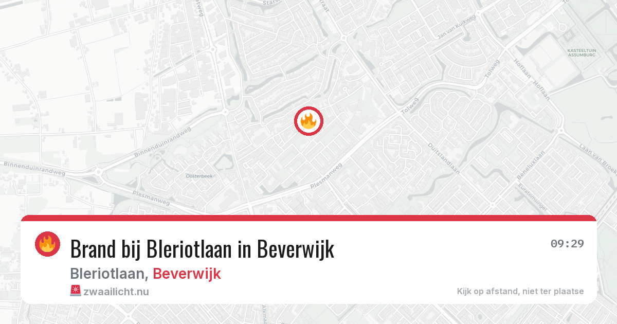 Brand bij Bleriotlaan in Beverwijk — 10 mrt 2026