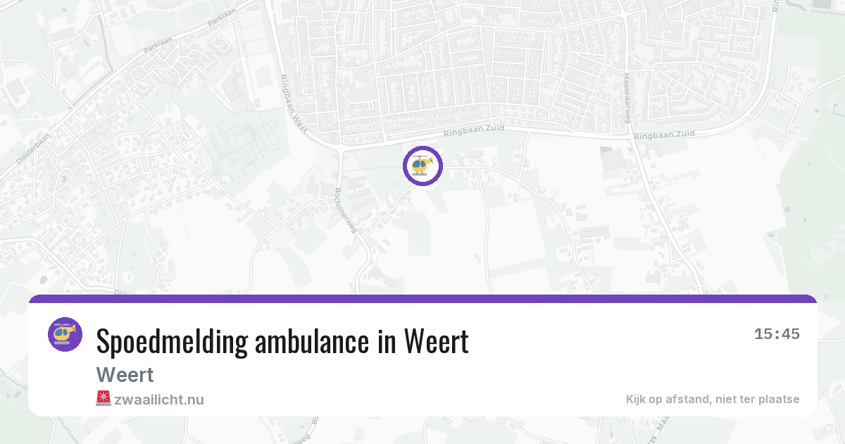 Spoedmelding ambulance in Weert — 20 jul 2026