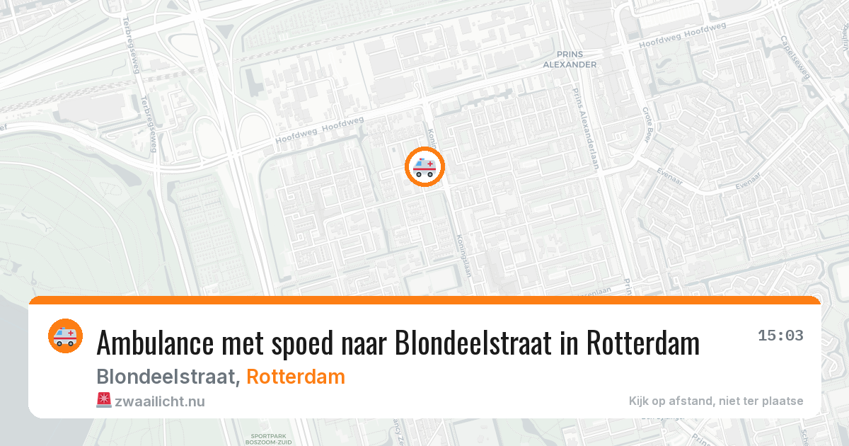 Ambulance met spoed naar Blondeelstraat in Rotterdam — 1 jun 2026