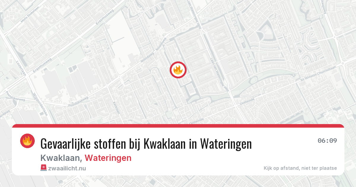 Gevaarlijke stoffen bij Kwaklaan in Wateringen — 12 jul 2026