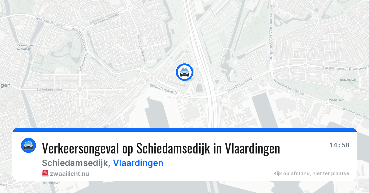 Verkeersongeval op Schiedamsedijk in Vlaardingen — 13 mei 2026