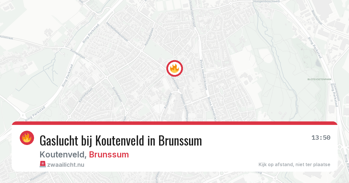 Gaslucht bij Koutenveld in Brunssum — 21 jul 2026
