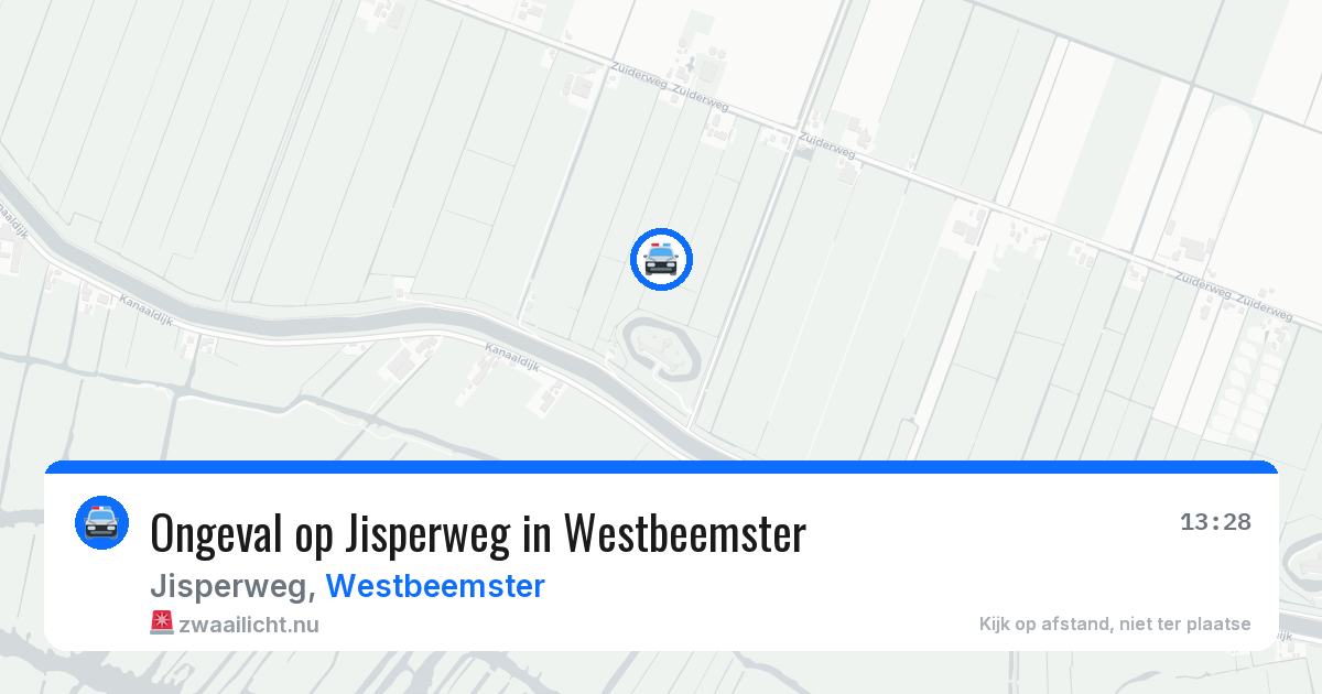 Ongeval op Jisperweg in Westbeemster — 9 jul 2026
