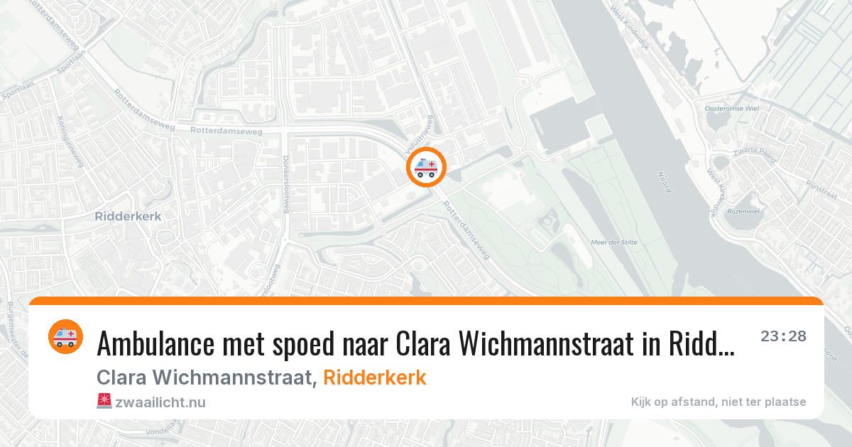 Ambulance met spoed naar Clara Wichmannstraat in Ridderkerk — 24 jul 2026