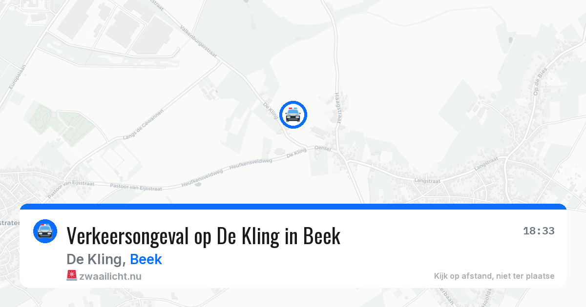 Verkeersongeval op De Kling in Beek — 10 feb 2026