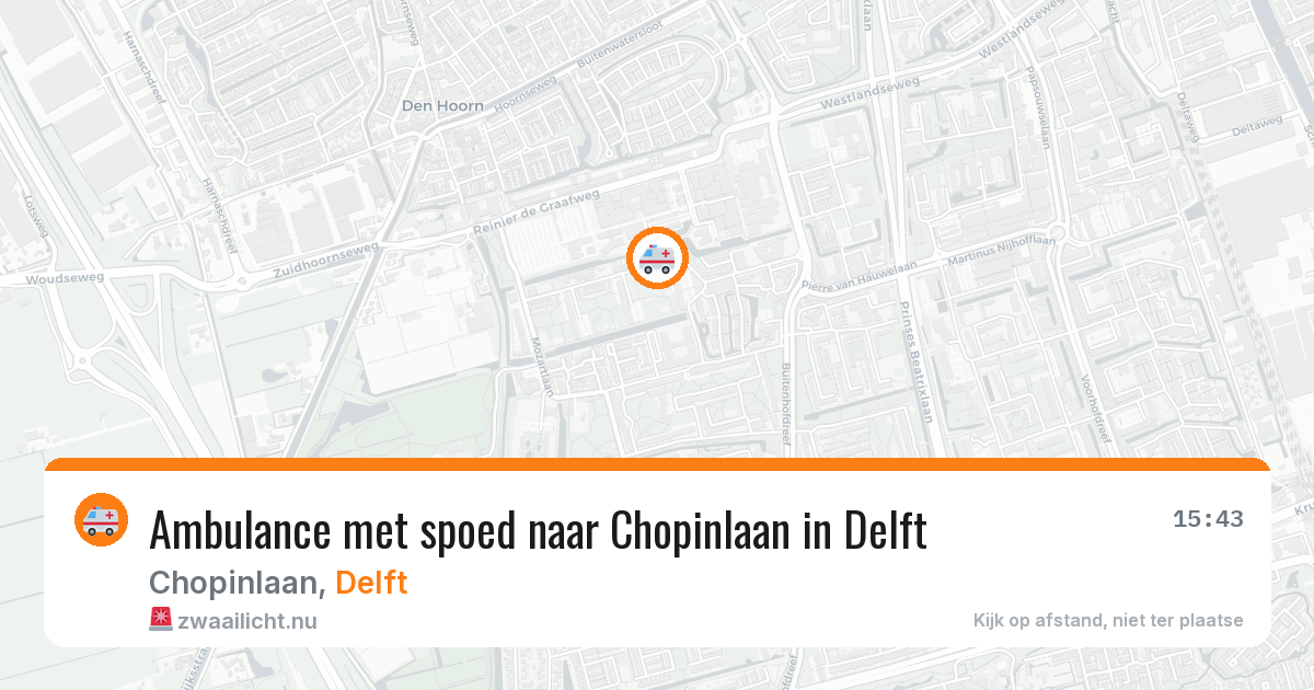 Ambulance met spoed naar Chopinlaan in Delft — 9 mei 2026