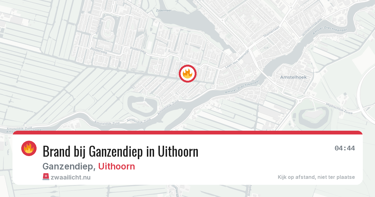 Brand bij Ganzendiep in Uithoorn — 25 apr 2026