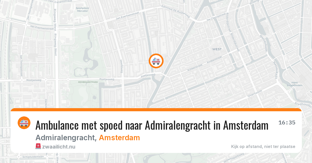 Ambulance met spoed naar Admiralengracht in Amsterdam — 18 mei 2026