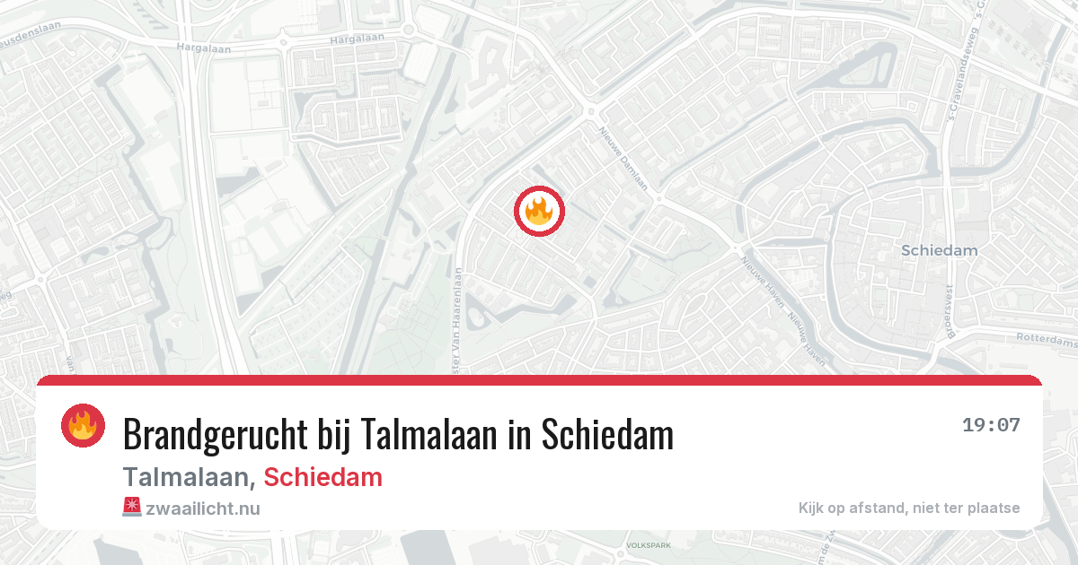 Brandgerucht bij Talmalaan in Schiedam — 12 jul 2026