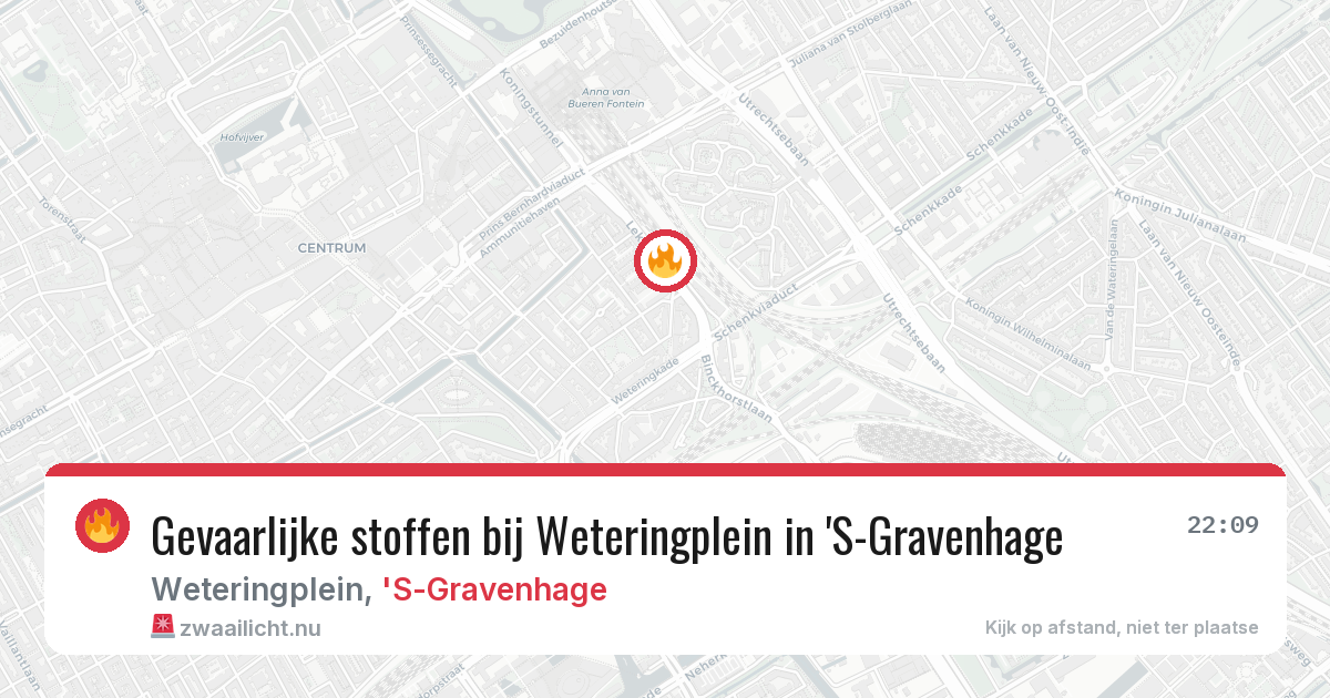 Gevaarlijke stoffen bij Weteringplein in 'S-Gravenhage — 17 jul 2026