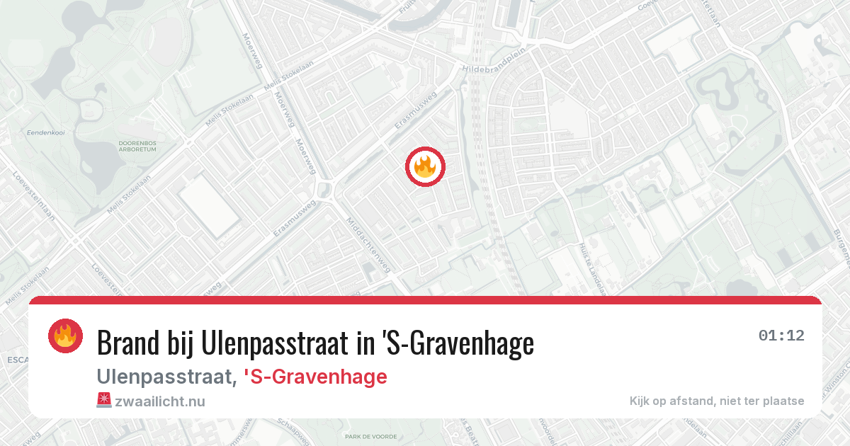 Brand bij Ulenpasstraat in 'S-Gravenhage — 16 jul 2026