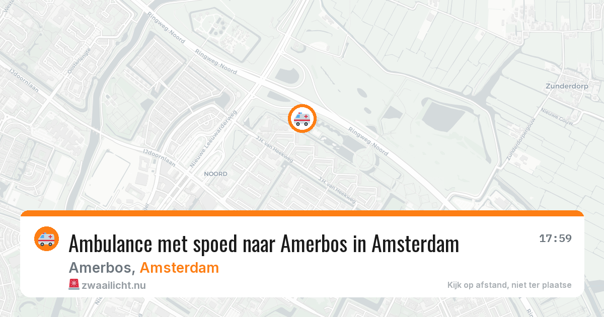 Ambulance met spoed naar Amerbos in Amsterdam — 25 mei 2026
