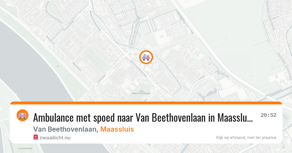 Ambulance met spoed naar Van Beethovenlaan in Maassluis — 29 mei 2026