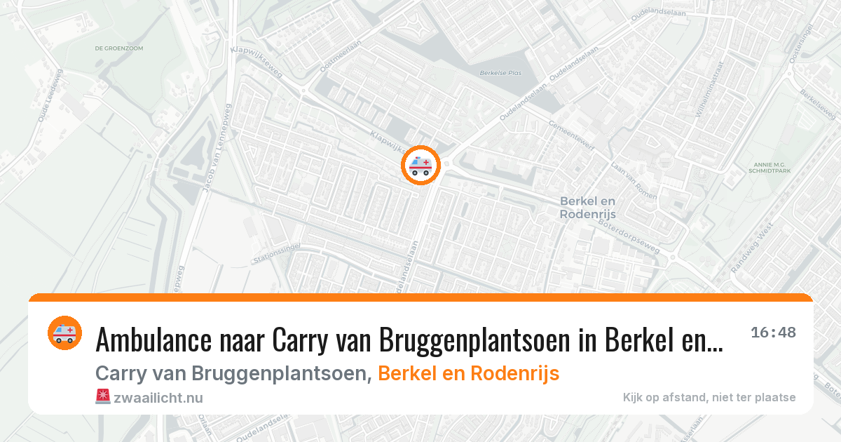 Ambulance naar Carry van Bruggenplantsoen in Berkel en Rodenrijs — 7 apr 2026