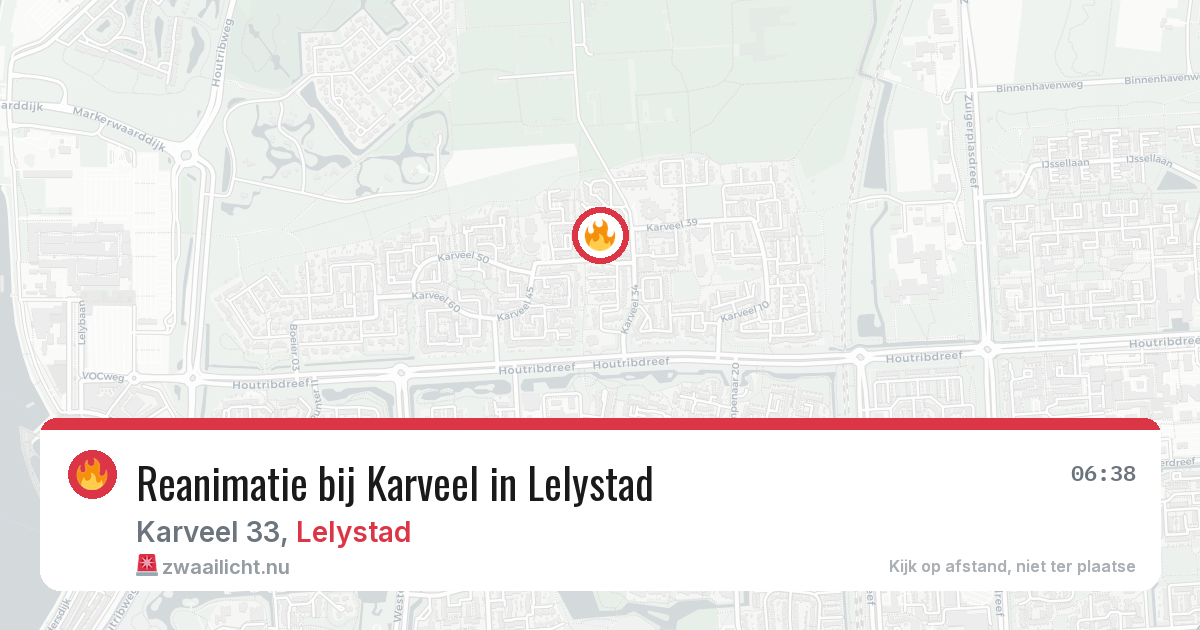 Reanimatie bij Karveel in Lelystad — 6 jun 2026