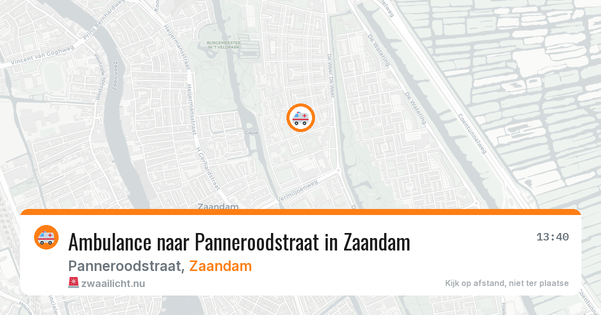 Ambulance naar Panneroodstraat in Zaandam — 26 jul 2026
