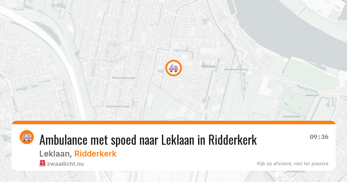 Ambulance met spoed naar Leklaan in Ridderkerk — 18 jul 2026