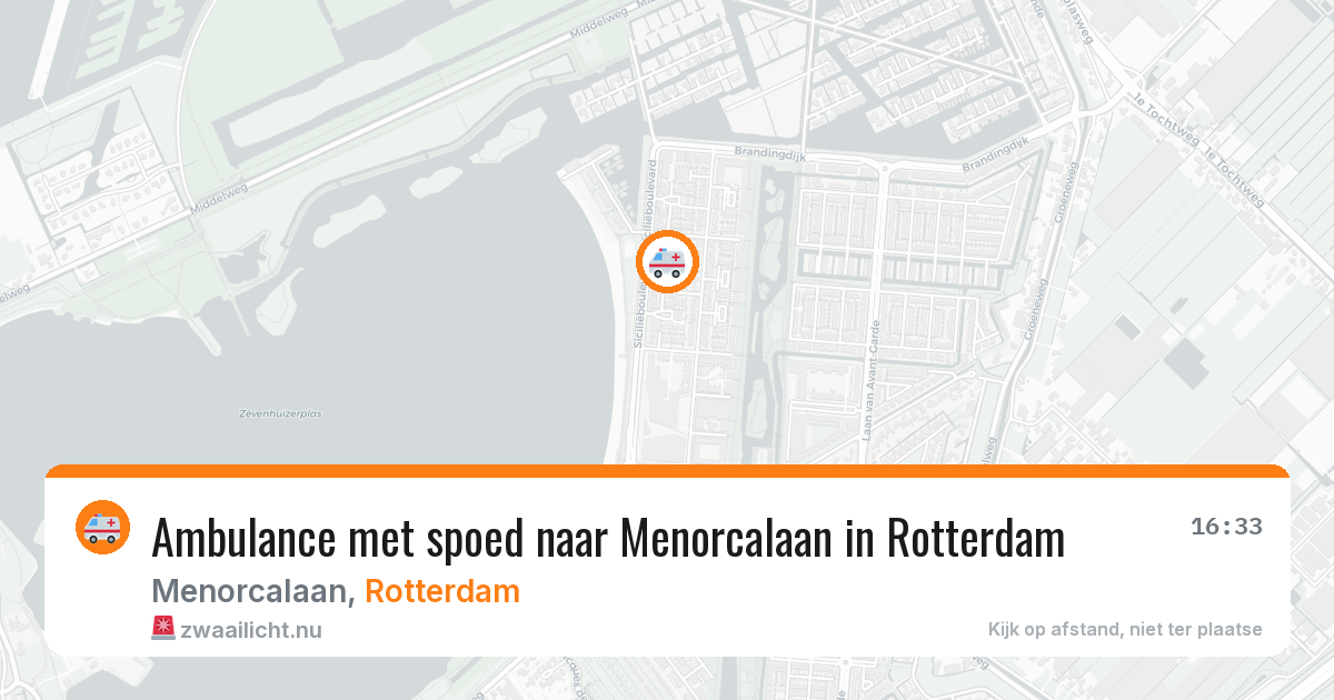Ambulance met spoed naar Menorcalaan in Rotterdam — 16 jul 2026