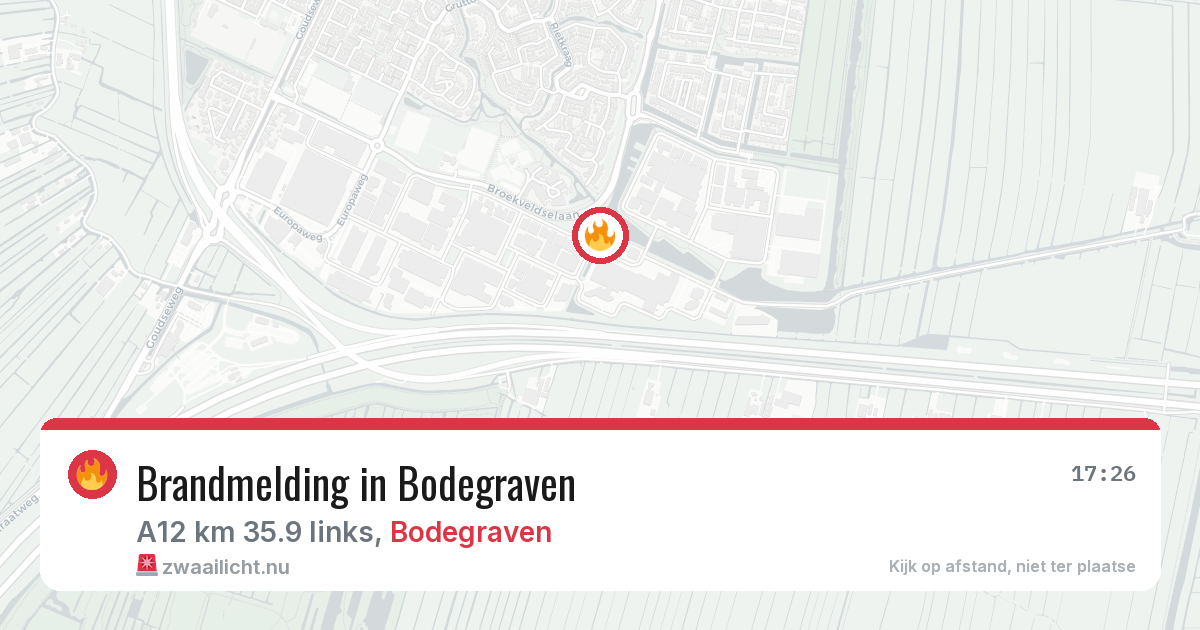 Brandmelding in Bodegraven — 18 mrt 2026