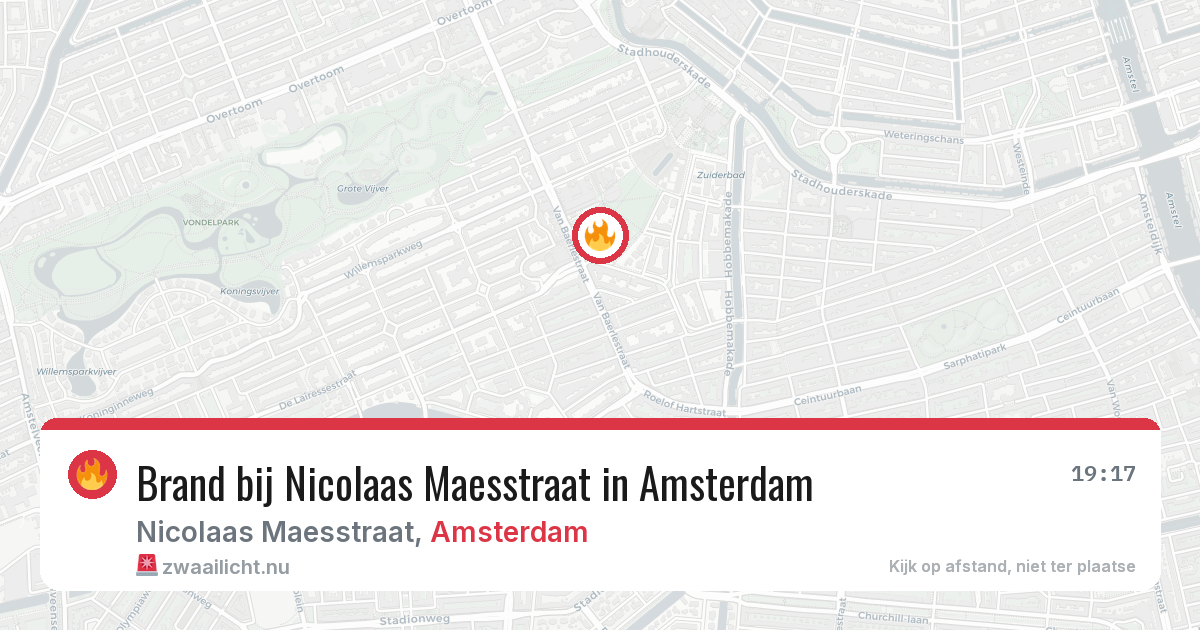 Brand bij Nicolaas Maesstraat in Amsterdam — 16 jul 2026