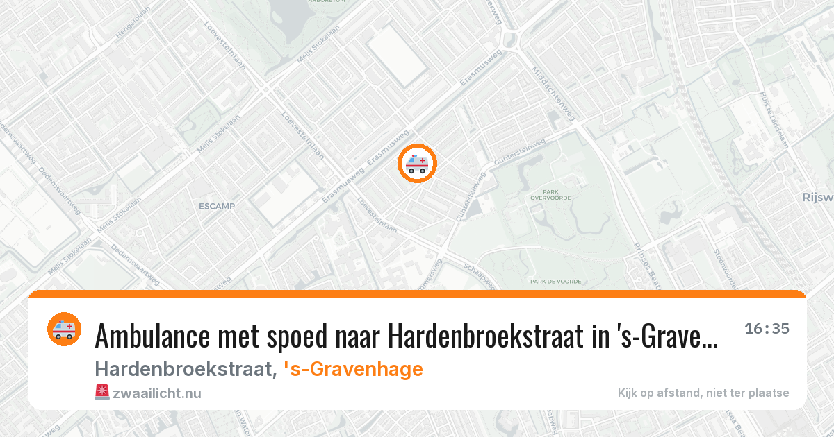 Ambulance met spoed naar Hardenbroekstraat in 's-Gravenhage — 21 jul 2026