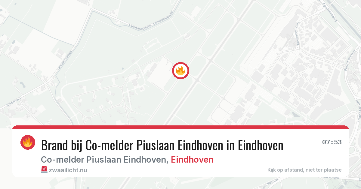 Brand bij Co-melder Piuslaan Eindhoven in Eindhoven — 11 jul 2026