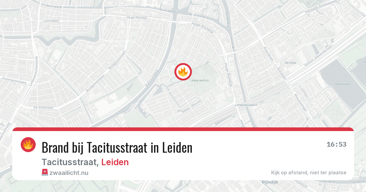 Brand bij Tacitusstraat in Leiden — 23 jul 2026