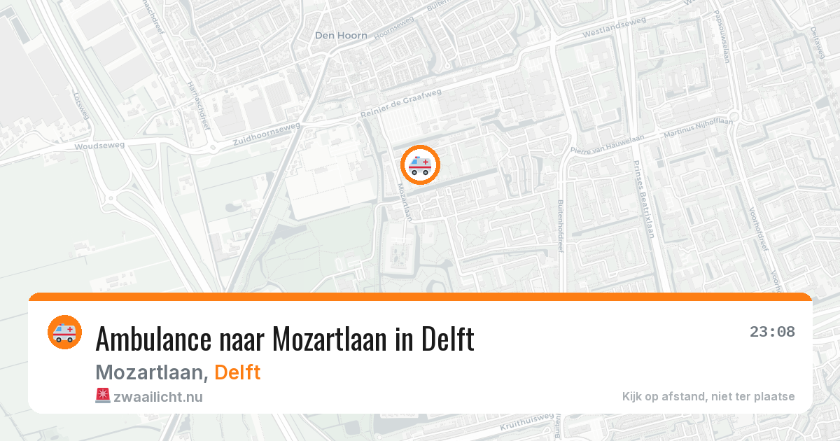 Ambulance naar Mozartlaan in Delft — 24 jul 2026