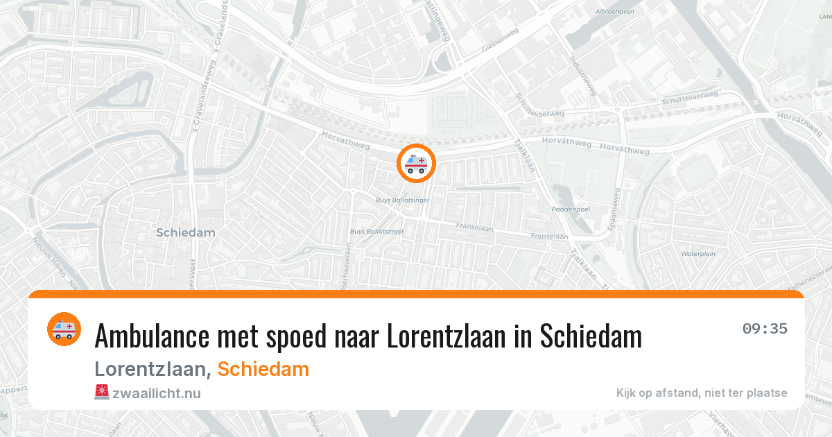 Ambulance met spoed naar Lorentzlaan in Schiedam — 25 jul 2026