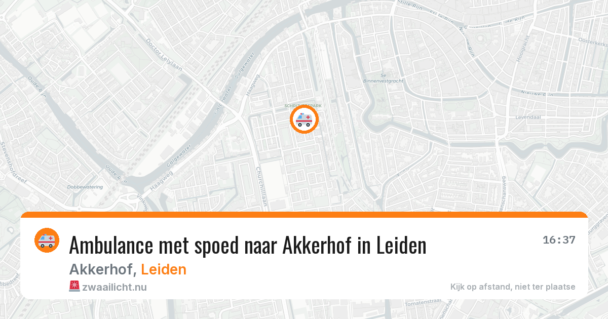 Ambulance met spoed naar Akkerhof in Leiden — 12 jul 2026