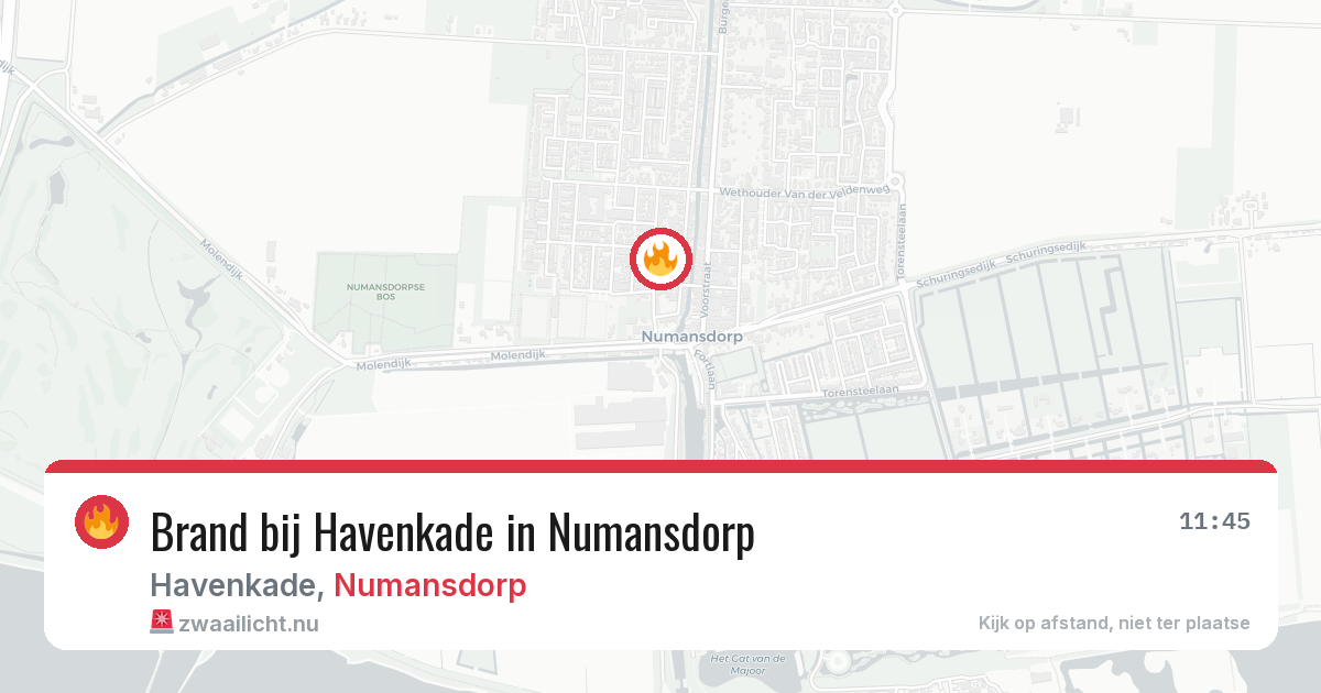 Brand bij Havenkade in Numansdorp — 11 jul 2026