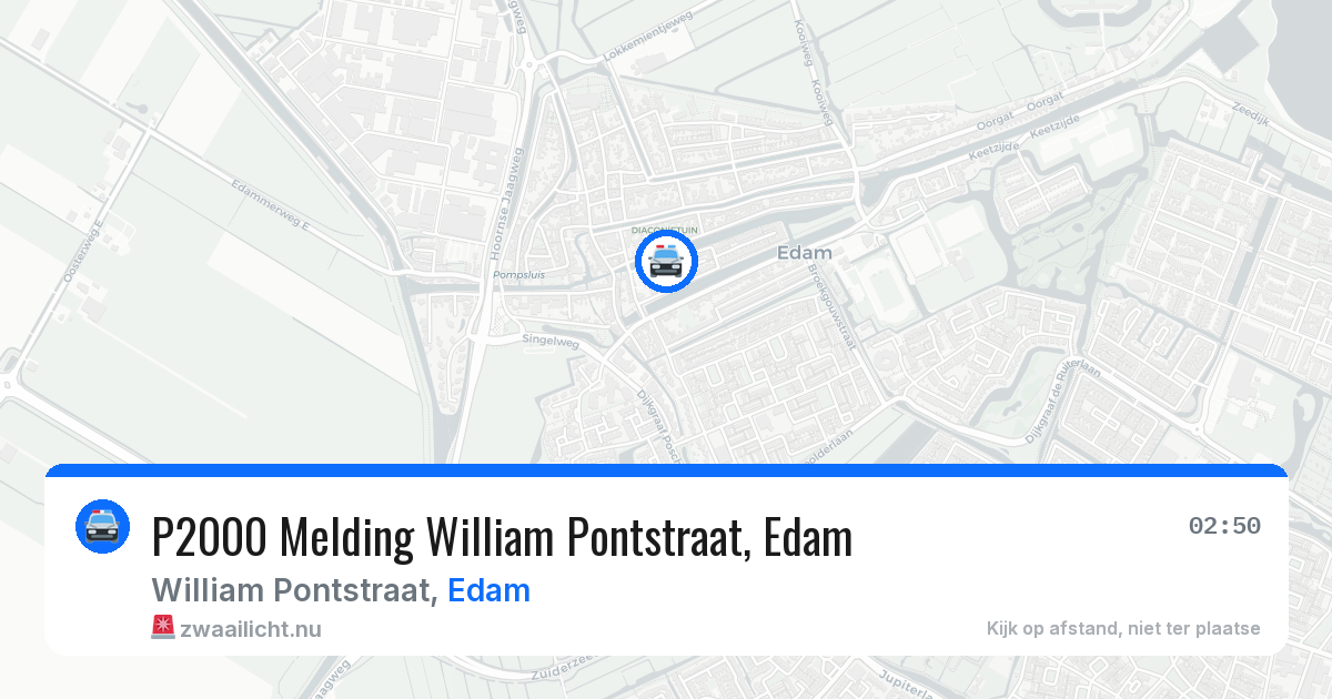 P2000 Melding William Pontstraat, Edam — 9 jul 2026