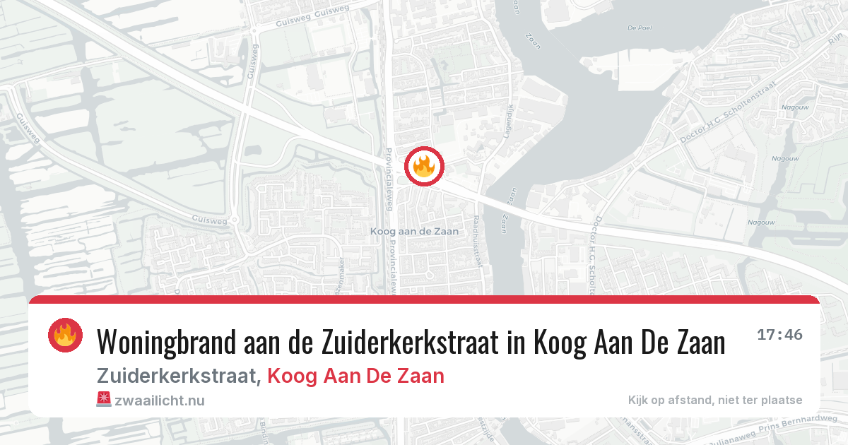 Woningbrand aan de Zuiderkerkstraat in Koog Aan De Zaan — 24 mei 2026