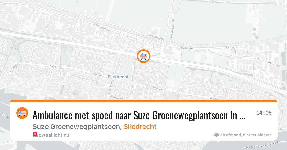 Ambulance met spoed naar Suze Groenewegplantsoen in Sliedrecht — 13 jul 2026