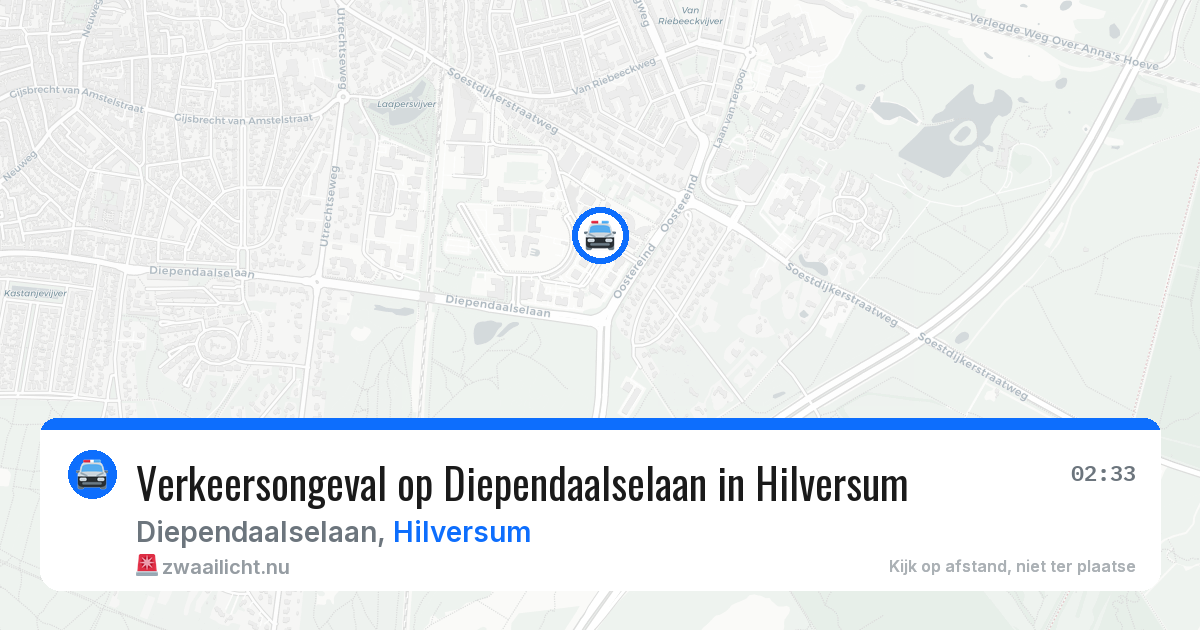 Verkeersongeval op Diependaalselaan in Hilversum — 13 jul 2026