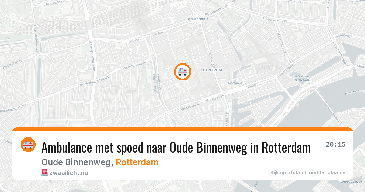 Ambulance met spoed naar Oude Binnenweg in Rotterdam — 25 jul 2026