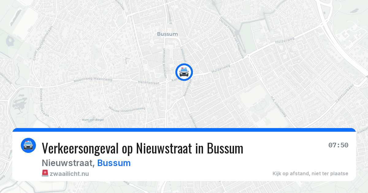 Verkeersongeval op Nieuwstraat in Bussum — 17 mrt 2026