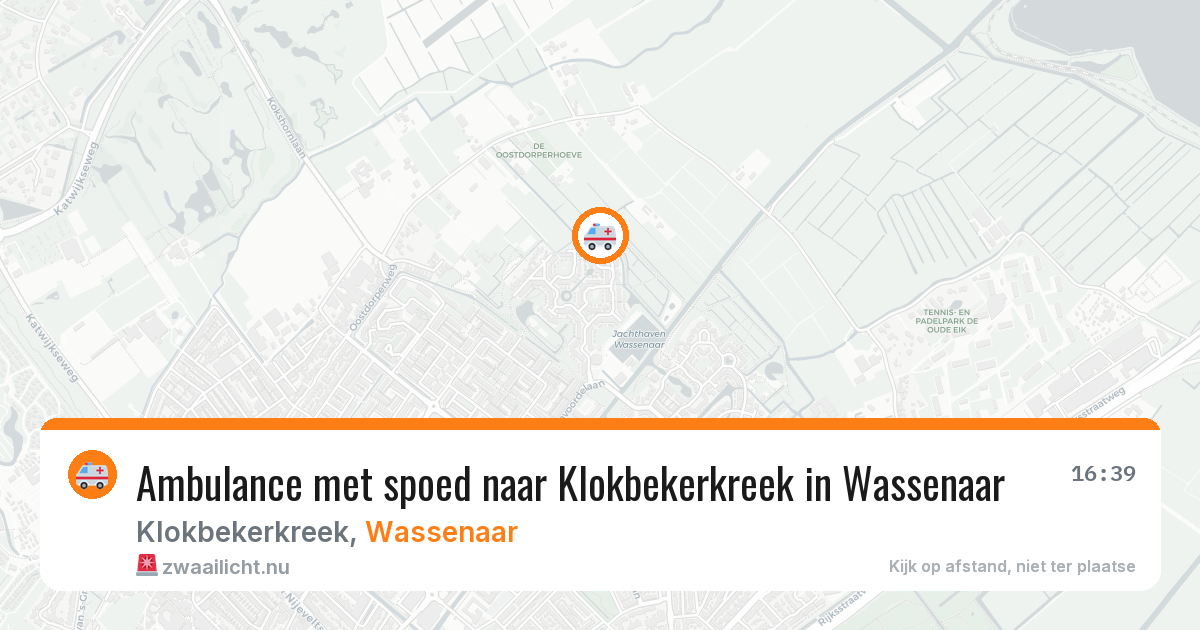 Ambulance met spoed naar Klokbekerkreek in Wassenaar — 15 jul 2026