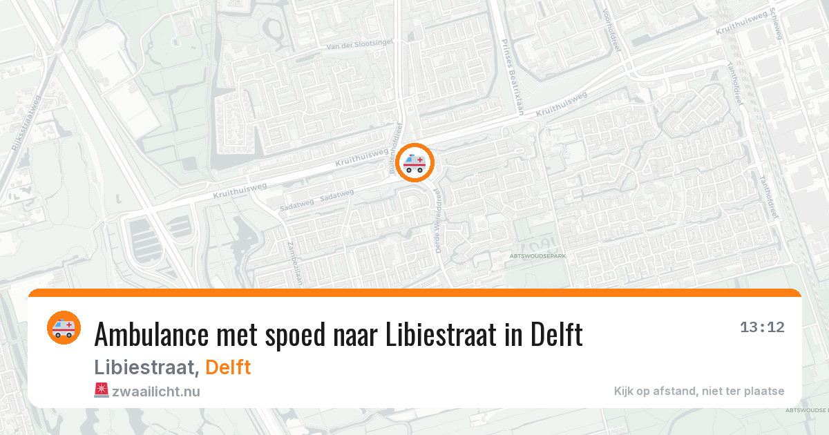 Ambulance met spoed naar Libiestraat in Delft — 9 apr 2026
