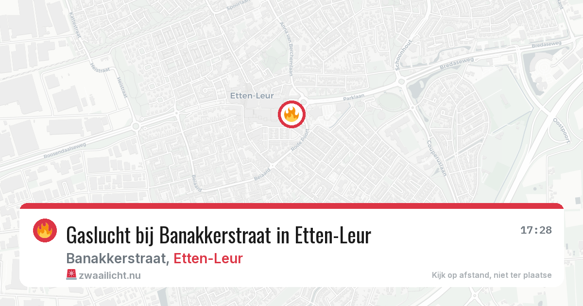Gaslucht bij Banakkerstraat in Etten-Leur — 11 mei 2026