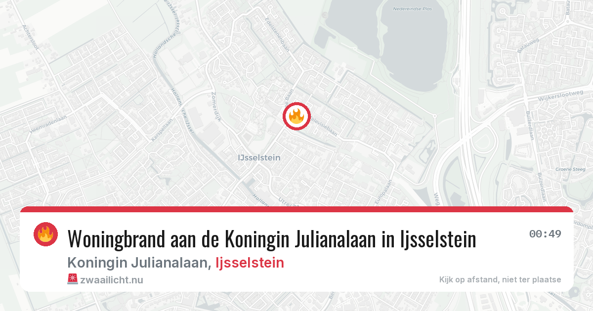 Woningbrand aan de Koningin Julianalaan in Ijsselstein — 23 mei 2026