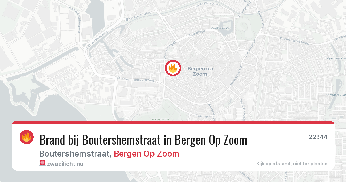 Brand bij Boutershemstraat in Bergen Op Zoom — 8 jun 2026