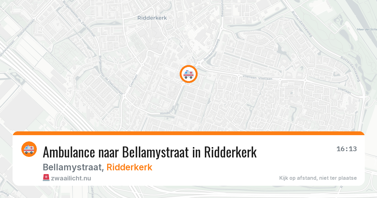 Ambulance naar Bellamystraat in Ridderkerk — 19 mrt 2026