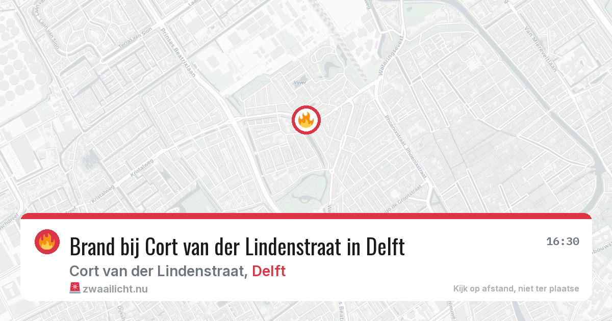 Brand bij Cort van der Lindenstraat in Delft — 25 mei 2026