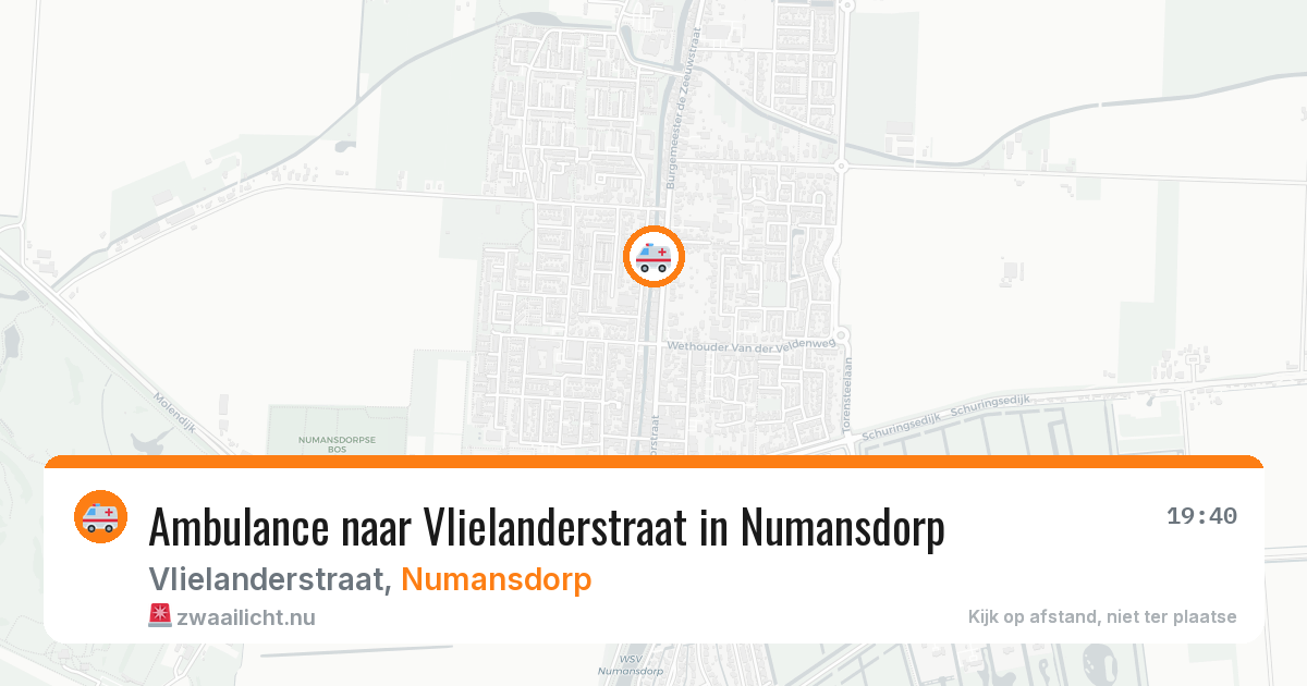 Ambulance naar Vlielanderstraat in Numansdorp — 12 jul 2026