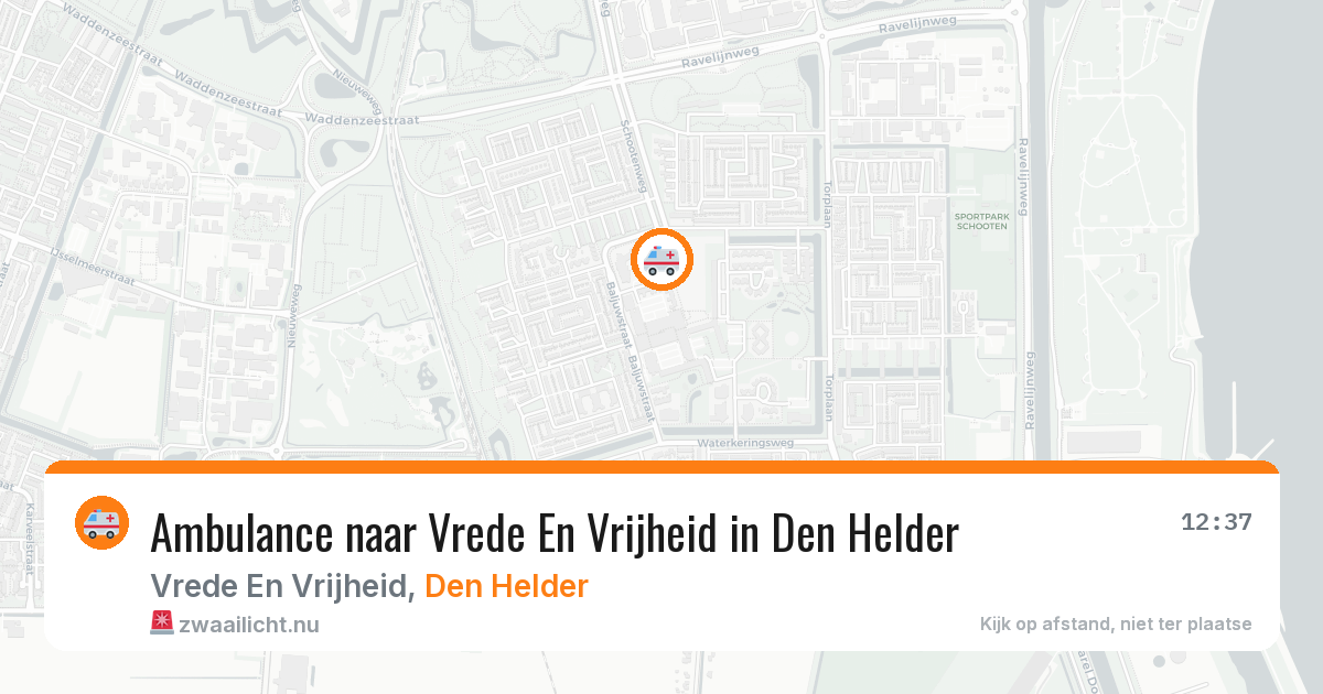 Ambulance naar Vrede En Vrijheid in Den Helder — 16 jul 2026