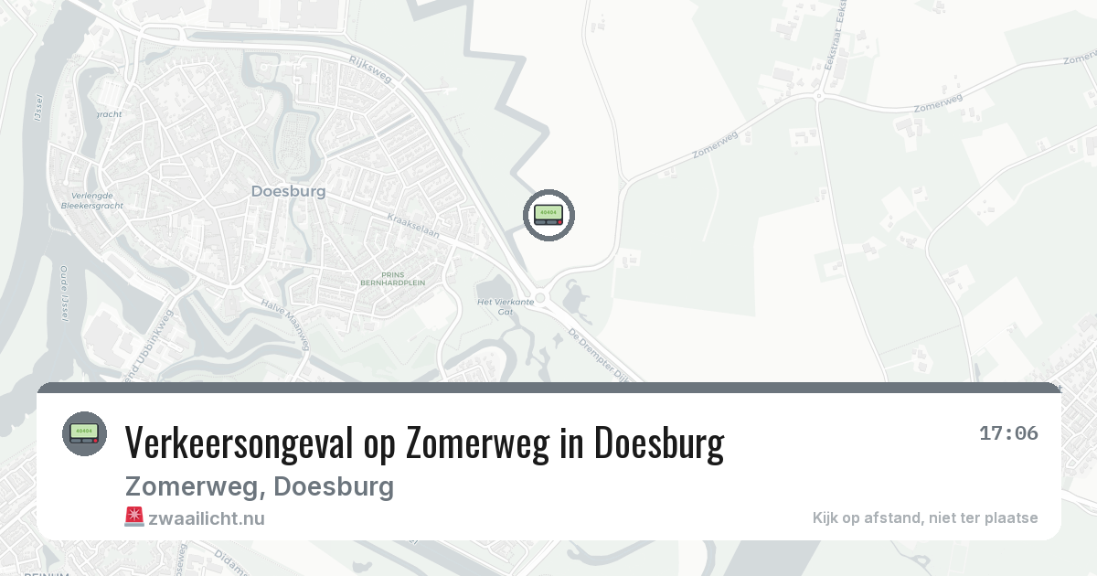 Verkeersongeval op Zomerweg in Doesburg — 20 jul 2026