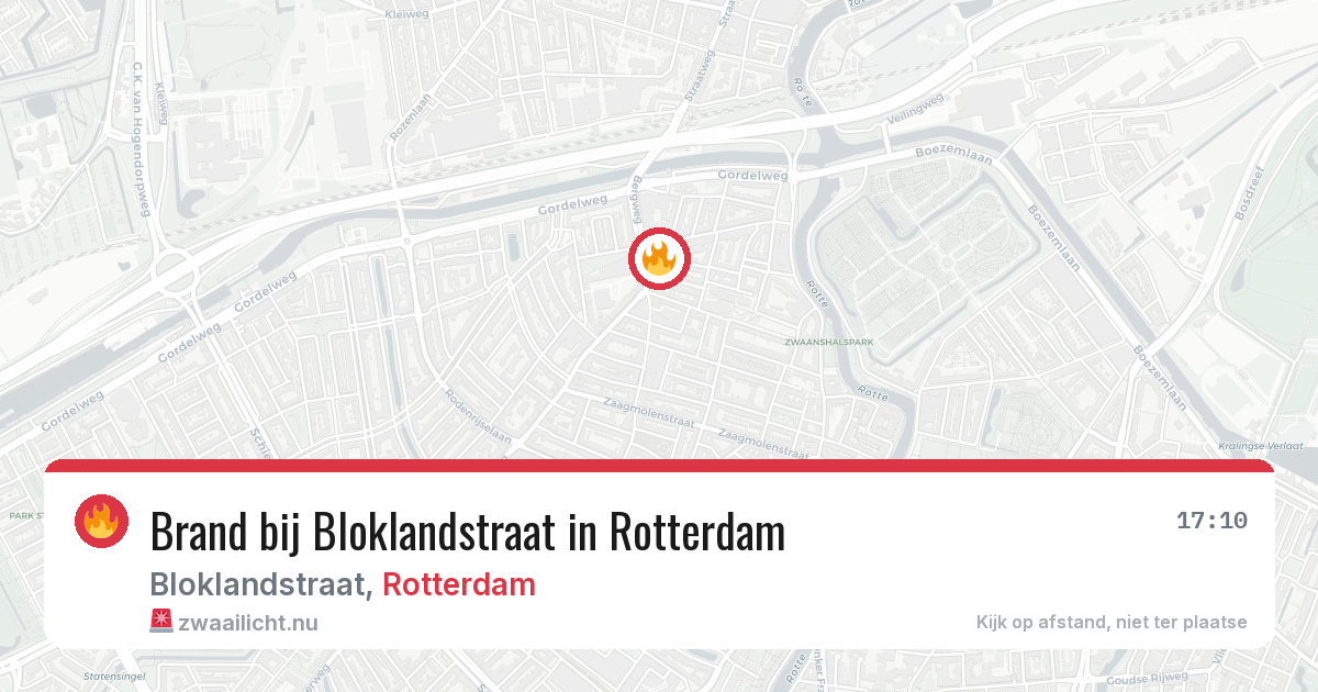 Brand bij Bloklandstraat in Rotterdam — 11 jul 2026