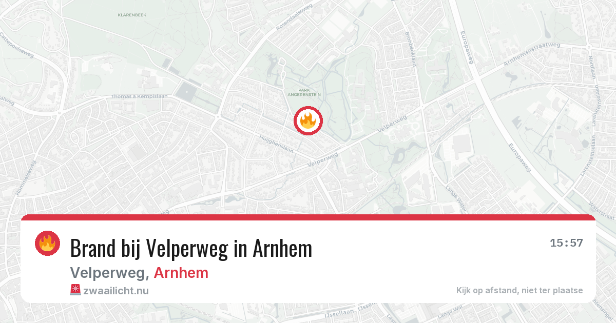 Brand bij Velperweg in Arnhem — 20 mei 2026
